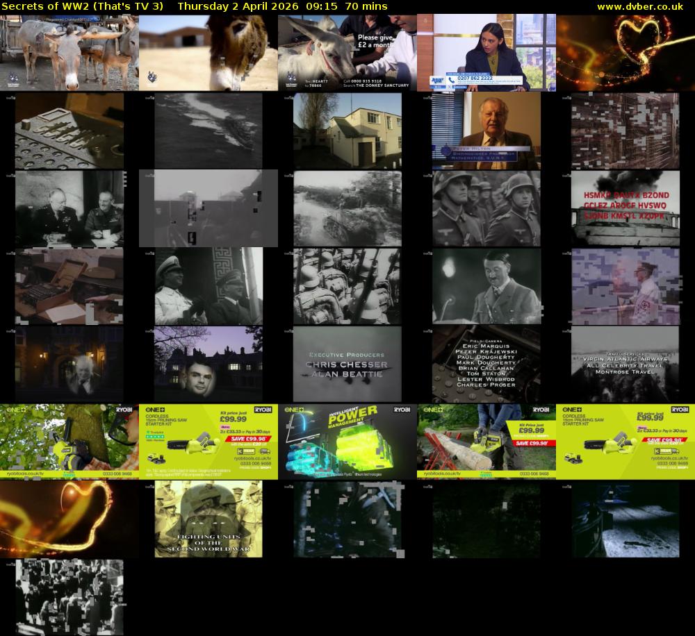 Secrets of WW2 (That's TV 3) Thursday 2 April 2026 09:15 - 10:25