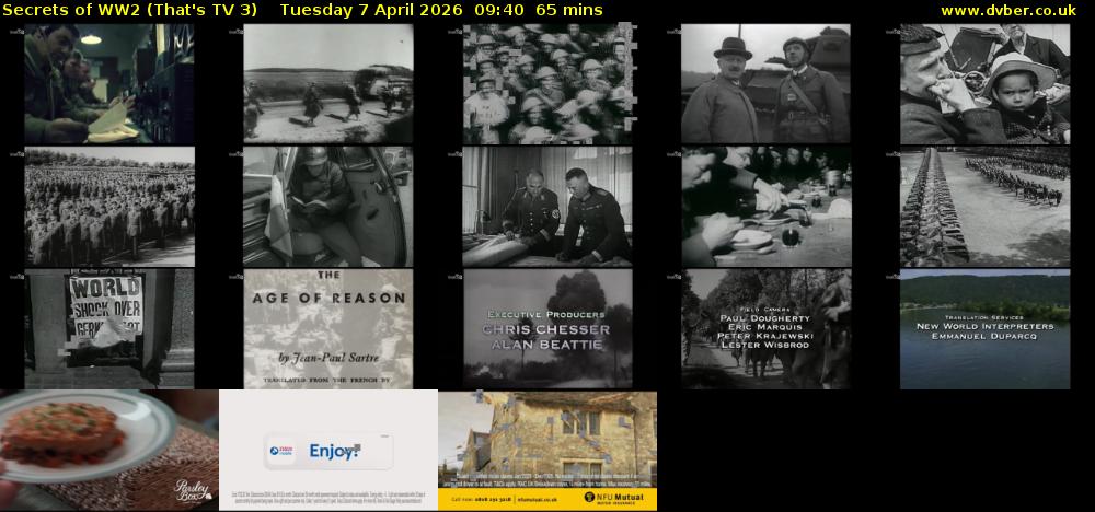 Secrets of WW2 (That's TV 3) Tuesday 7 April 2026 09:40 - 10:45