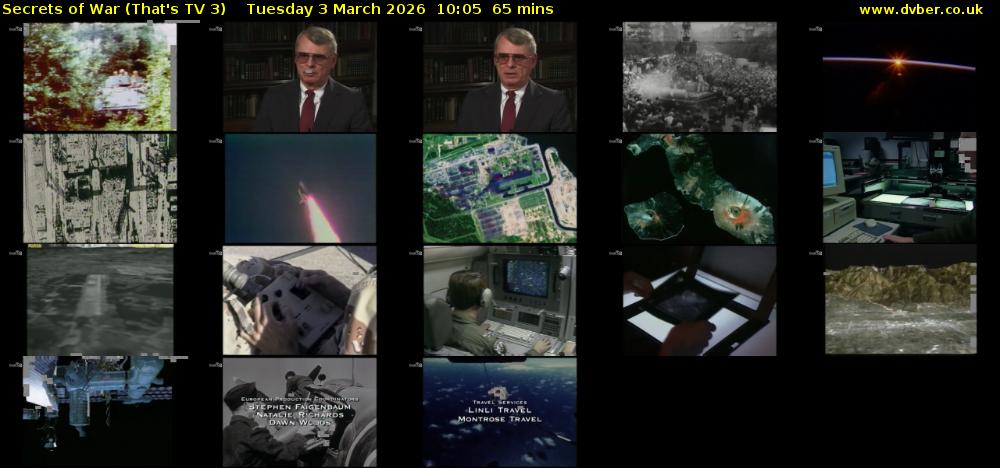 Secrets of War (That's TV 3) Tuesday 3 March 2026 10:05 - 11:10