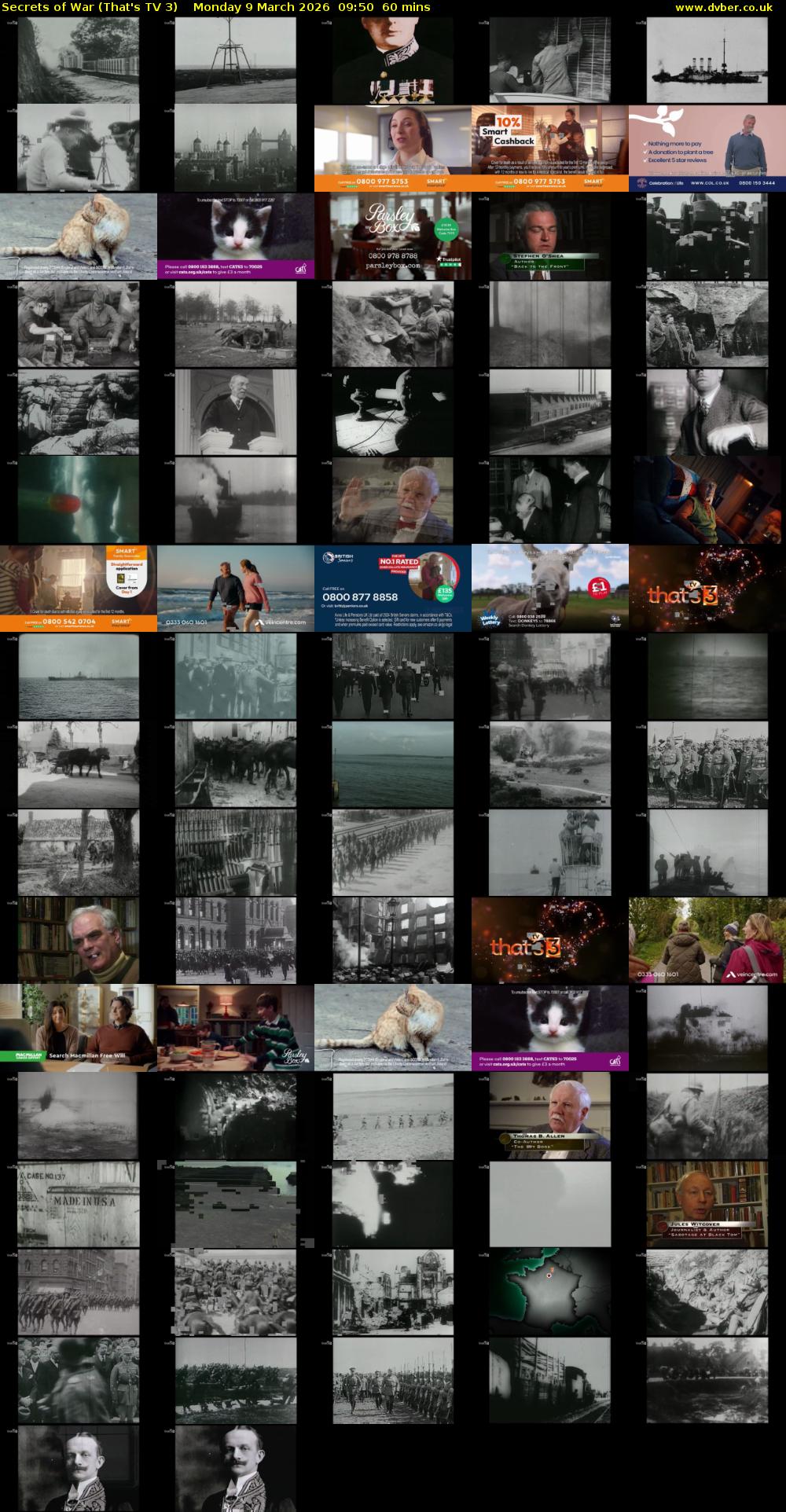 Secrets of War (That's TV 3) Monday 9 March 2026 09:50 - 10:50