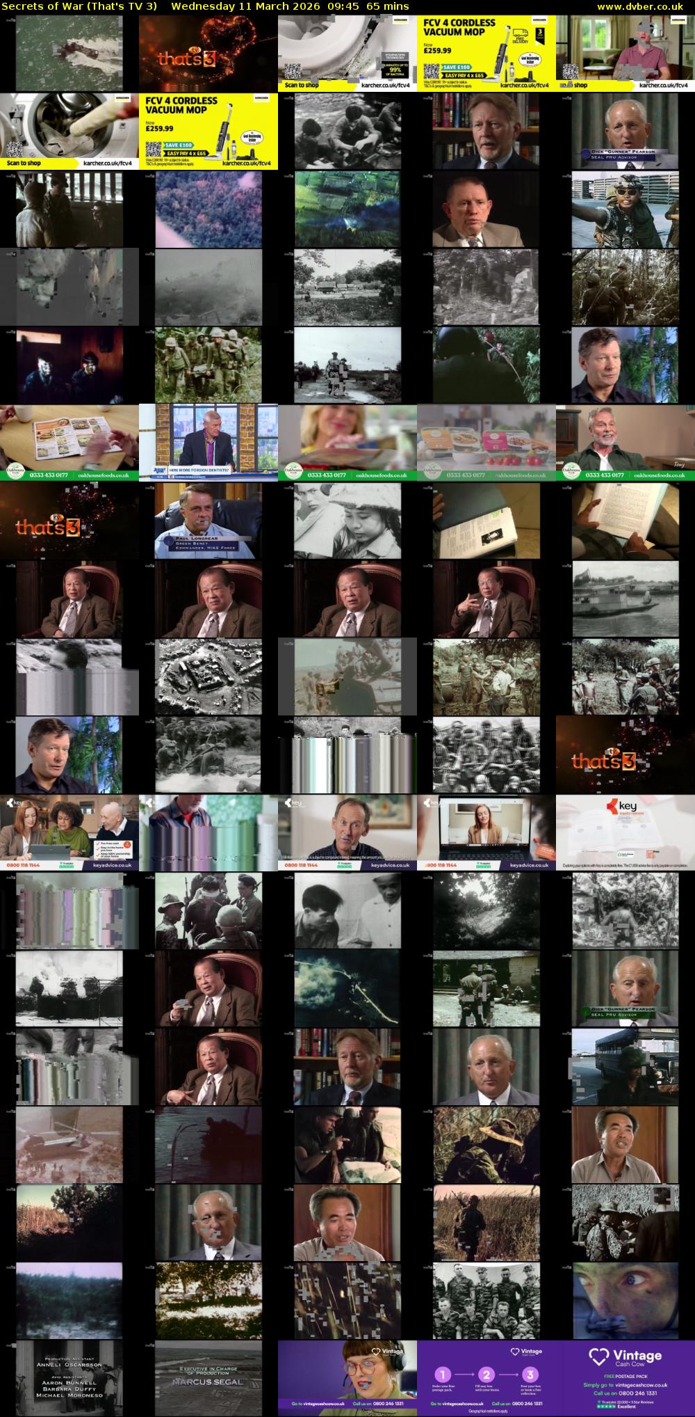 Secrets of War (That's TV 3) Wednesday 11 March 2026 09:45 - 10:50