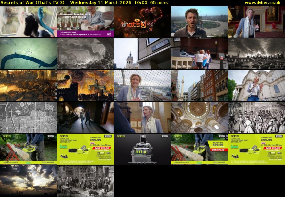 Secrets of War (That's TV 3) Wednesday 11 March 2026 10:00 - 11:05