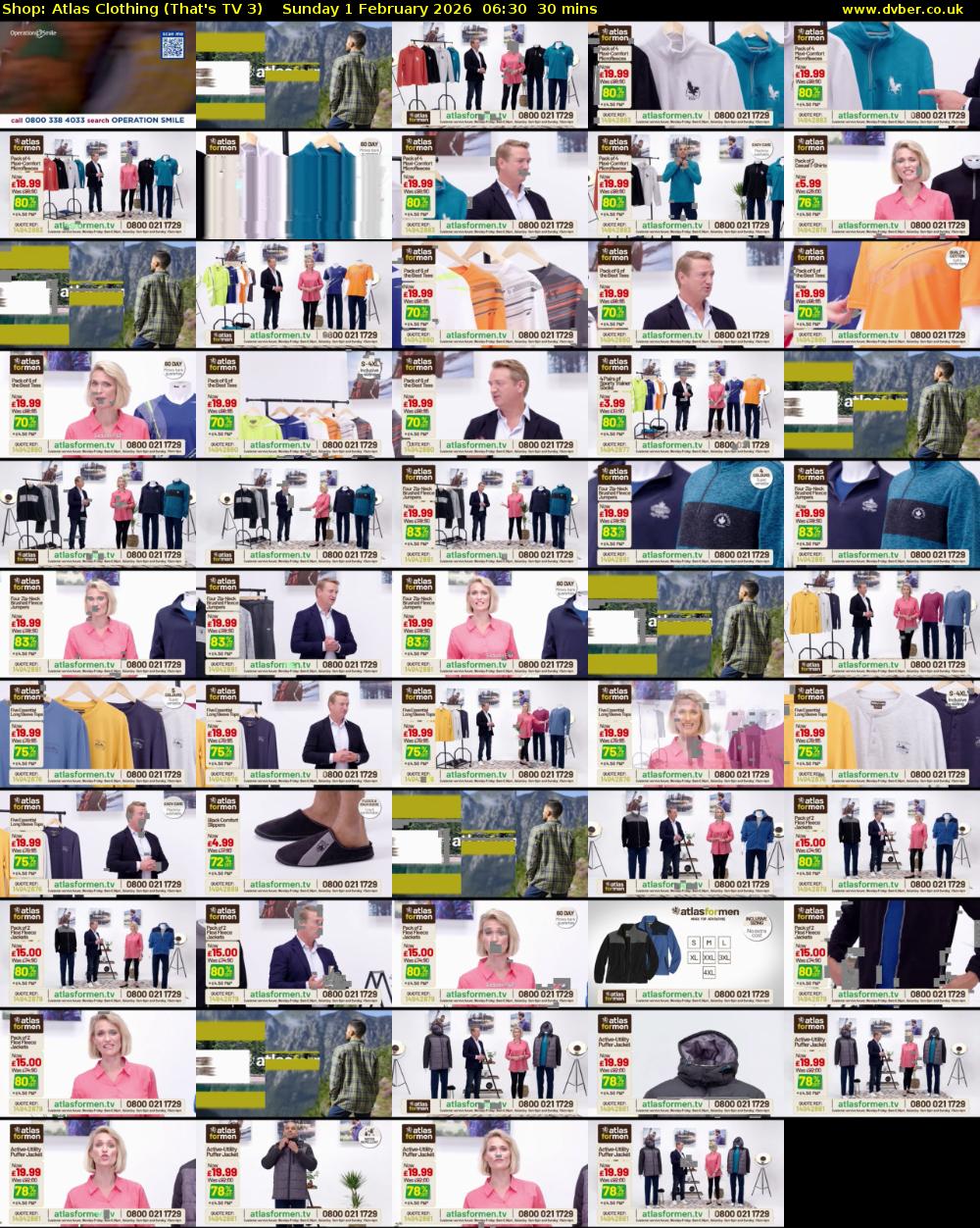 Shop: Atlas Clothing (That's TV 3) Sunday 1 February 2026 06:30 - 07:00