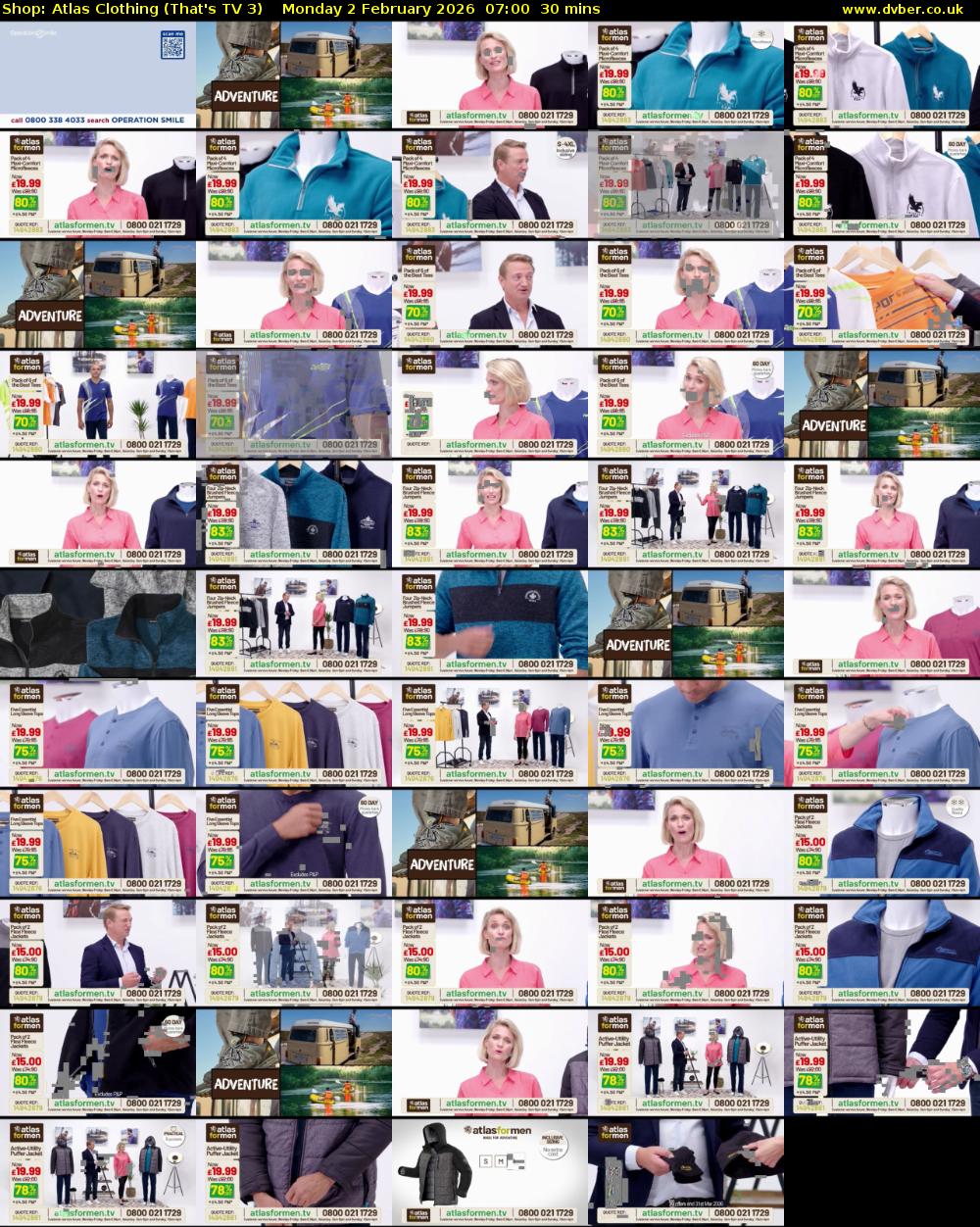 Shop: Atlas Clothing (That's TV 3) Monday 2 February 2026 07:00 - 07:30
