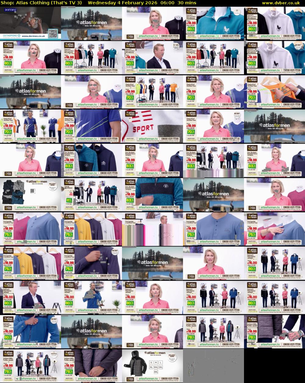 Shop: Atlas Clothing (That's TV 3) Wednesday 4 February 2026 06:00 - 06:30