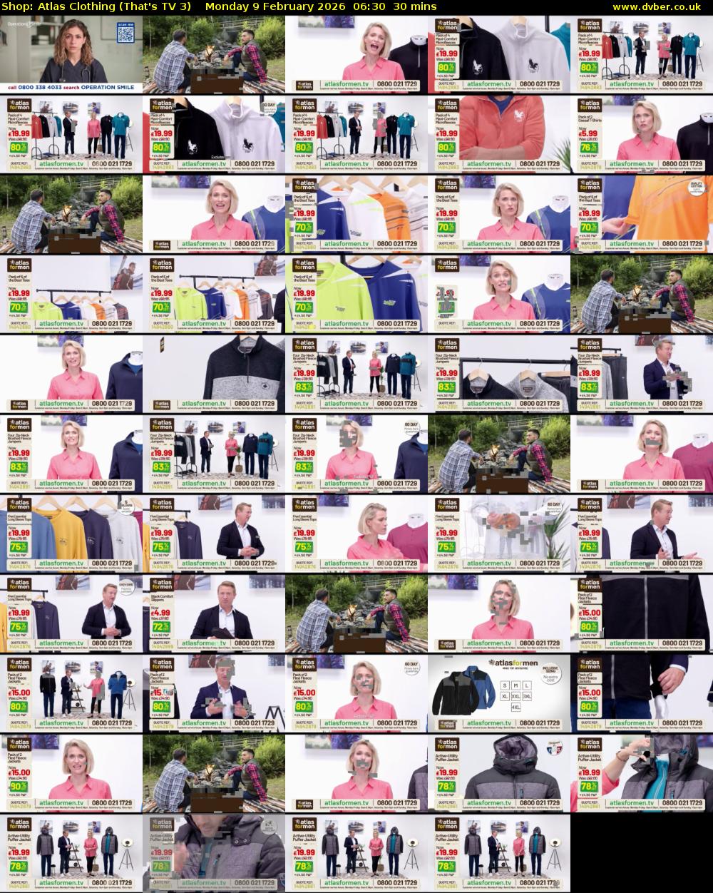 Shop: Atlas Clothing (That's TV 3) Monday 9 February 2026 06:30 - 07:00