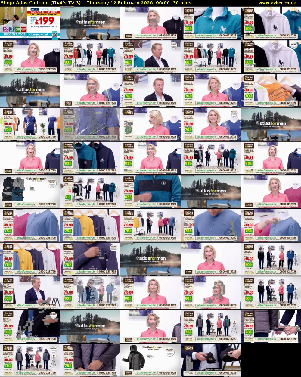 Shop: Atlas Clothing (That's TV 3) Thursday 12 February 2026 06:00 - 06:30