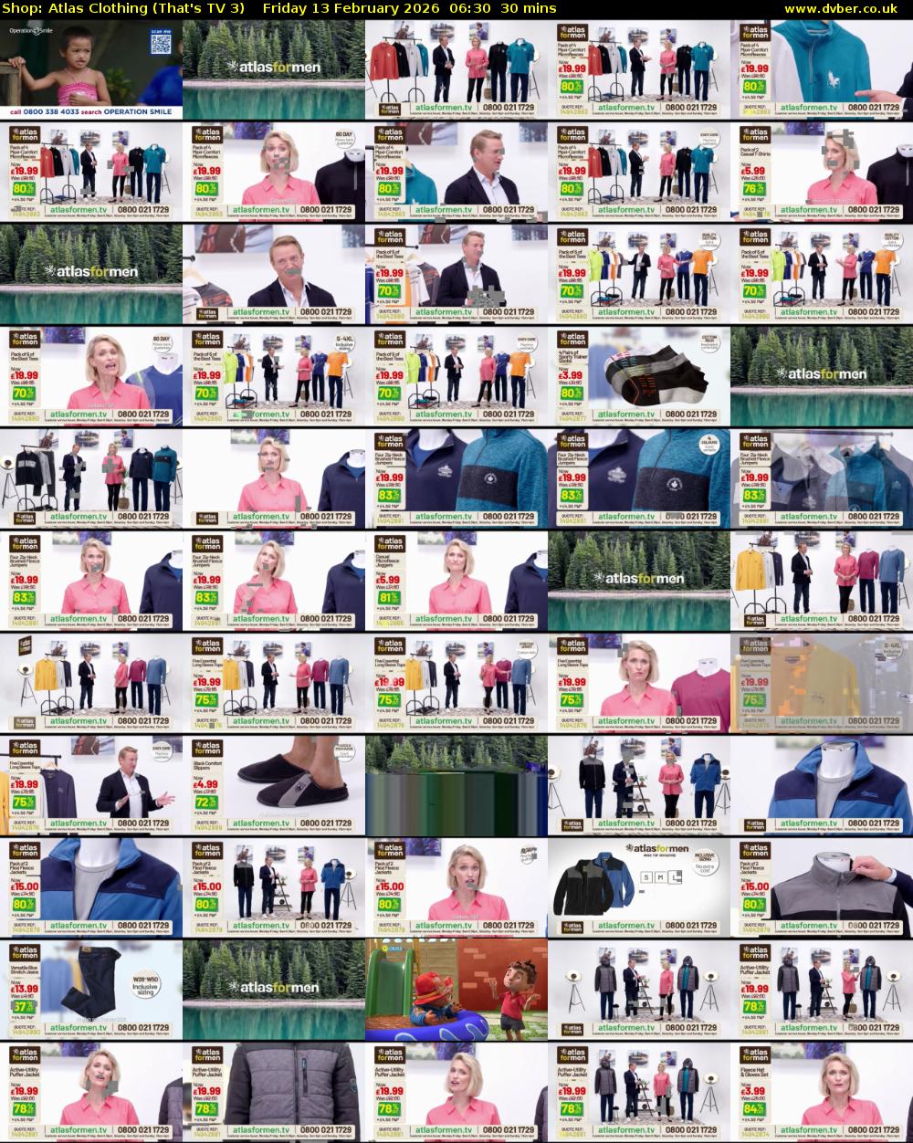 Shop: Atlas Clothing (That's TV 3) Friday 13 February 2026 06:30 - 07:00