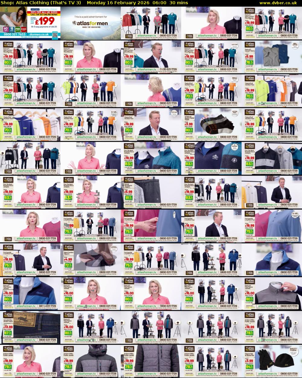 Shop: Atlas Clothing (That's TV 3) Monday 16 February 2026 06:00 - 06:30