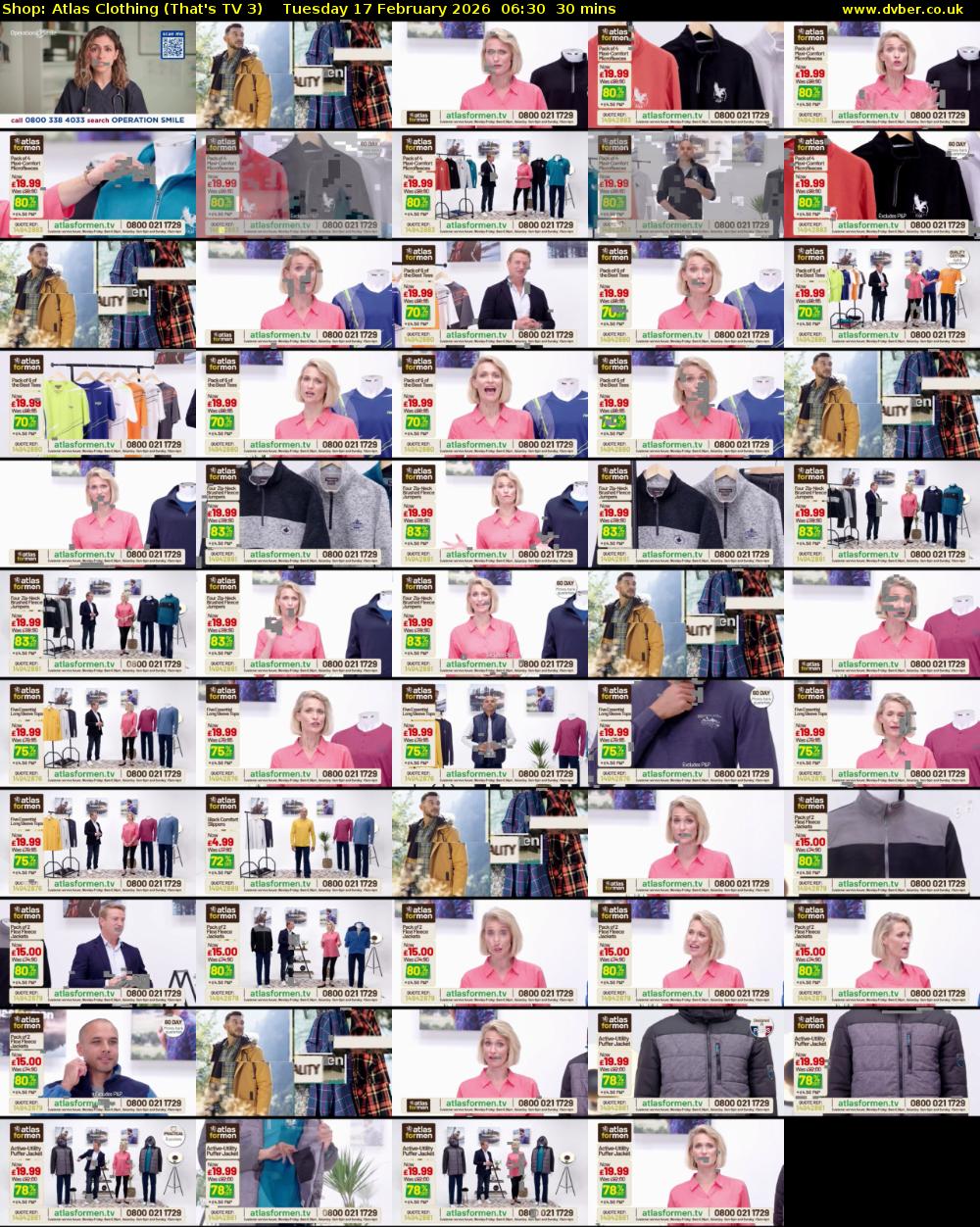 Shop: Atlas Clothing (That's TV 3) Tuesday 17 February 2026 06:30 - 07:00