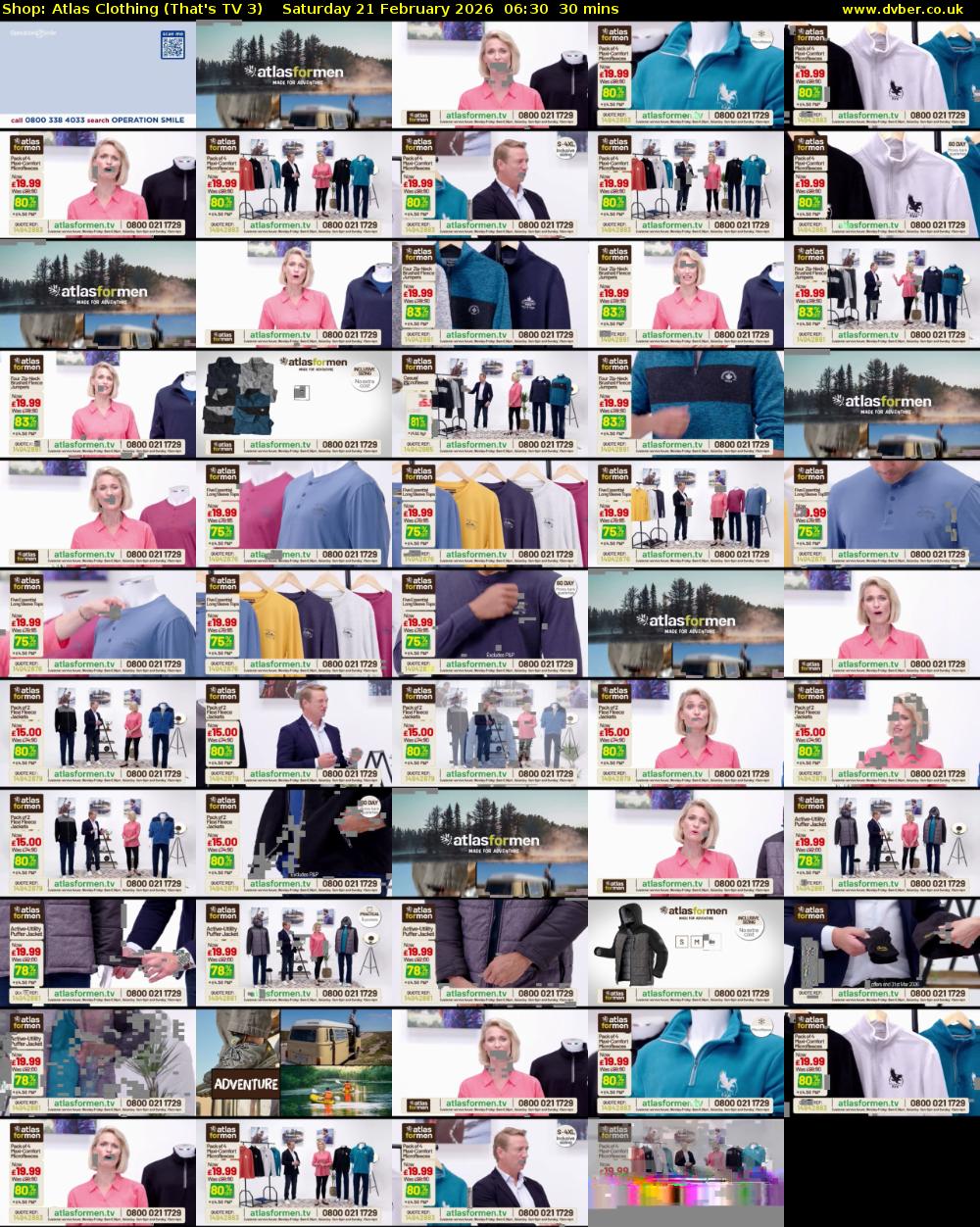 Shop: Atlas Clothing (That's TV 3) Saturday 21 February 2026 06:30 - 07:00