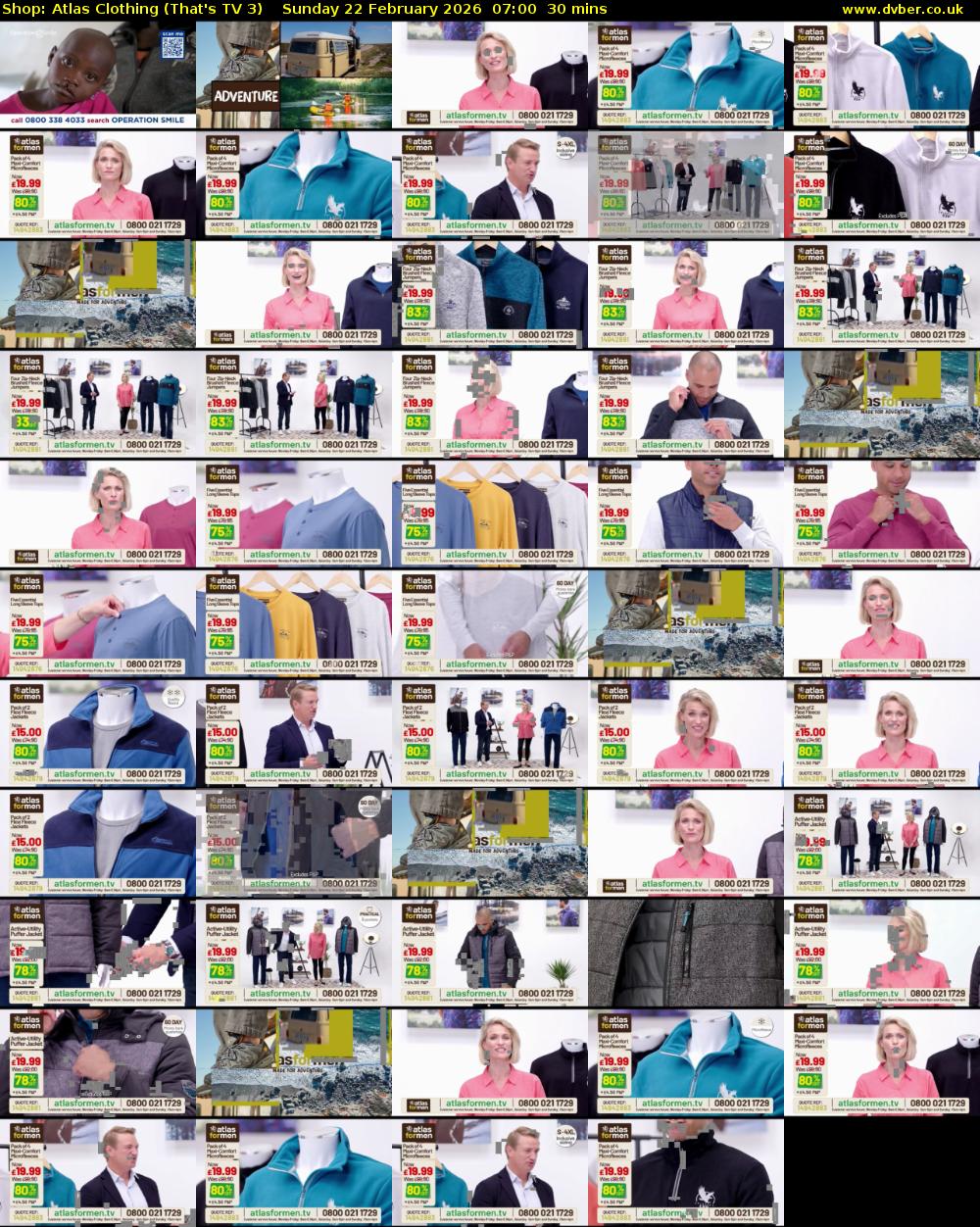 Shop: Atlas Clothing (That's TV 3) Sunday 22 February 2026 07:00 - 07:30