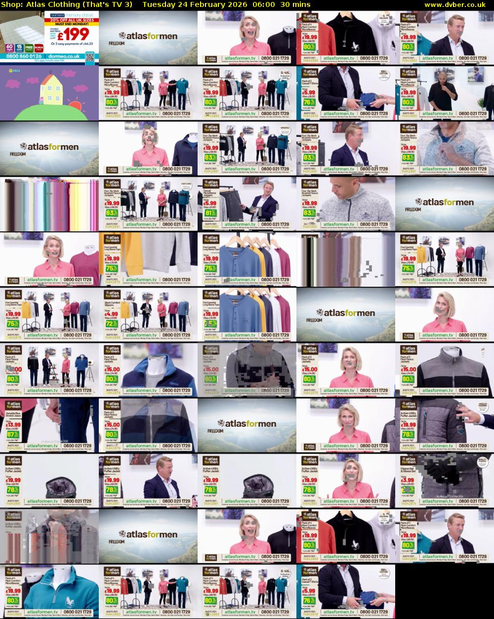 Shop: Atlas Clothing (That's TV 3) Tuesday 24 February 2026 06:00 - 06:30