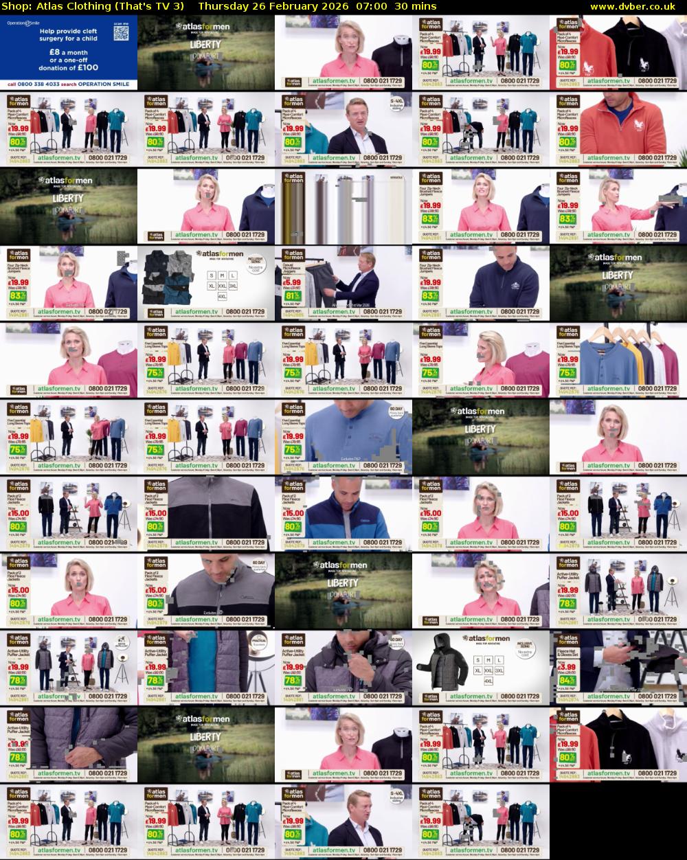 Shop: Atlas Clothing (That's TV 3) Thursday 26 February 2026 07:00 - 07:30