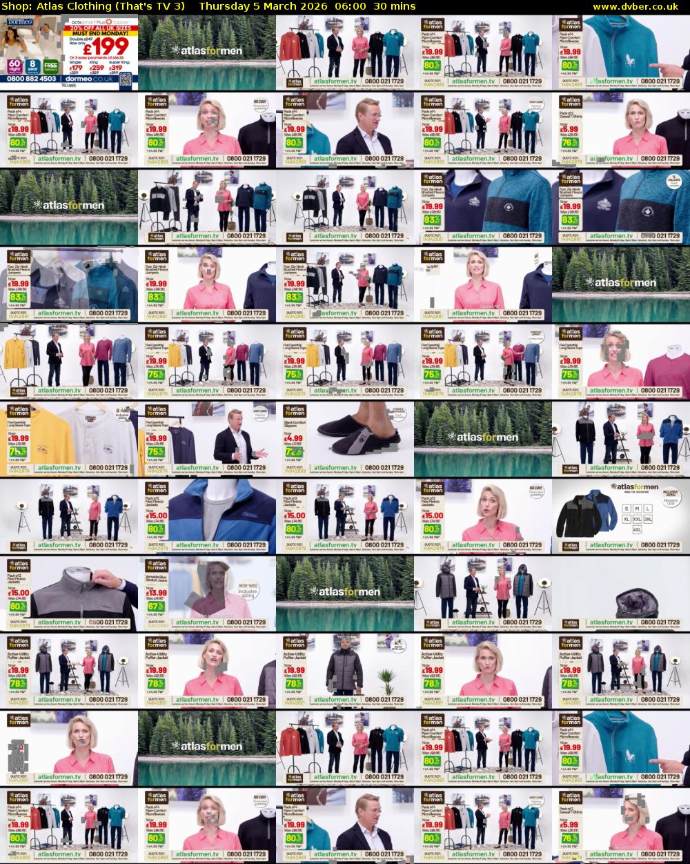 Shop: Atlas Clothing (That's TV 3) Thursday 5 March 2026 06:00 - 06:30