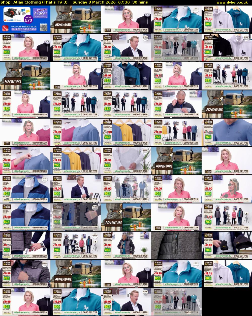 Shop: Atlas Clothing (That's TV 3) Sunday 8 March 2026 07:30 - 08:00
