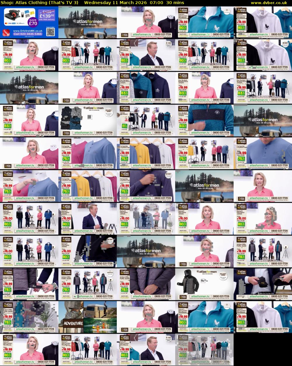 Shop: Atlas Clothing (That's TV 3) Wednesday 11 March 2026 07:00 - 07:30