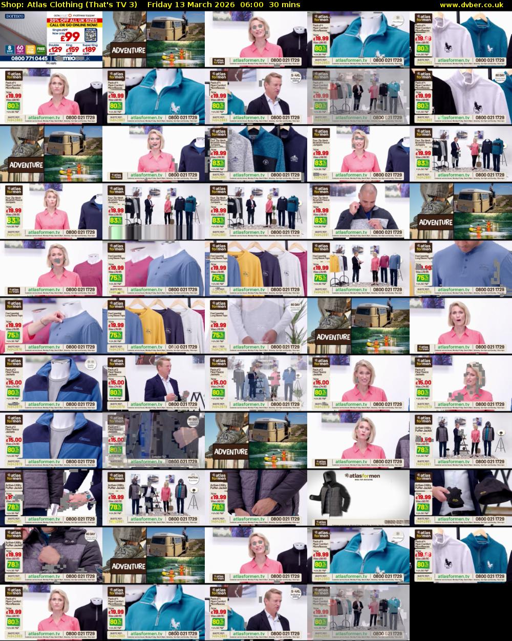 Shop: Atlas Clothing (That's TV 3) Friday 13 March 2026 06:00 - 06:30