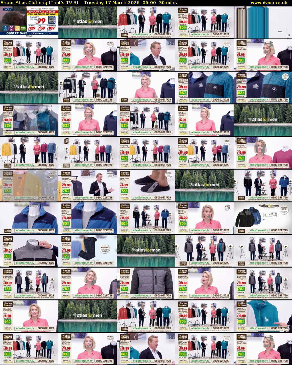 Shop: Atlas Clothing (That's TV 3) Tuesday 17 March 2026 06:00 - 06:30