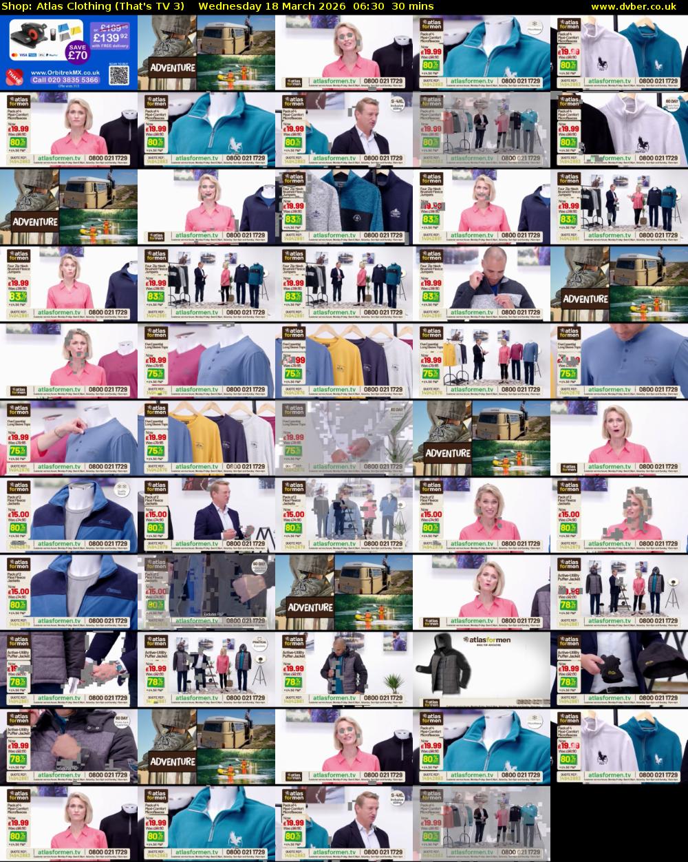Shop: Atlas Clothing (That's TV 3) Wednesday 18 March 2026 06:30 - 07:00
