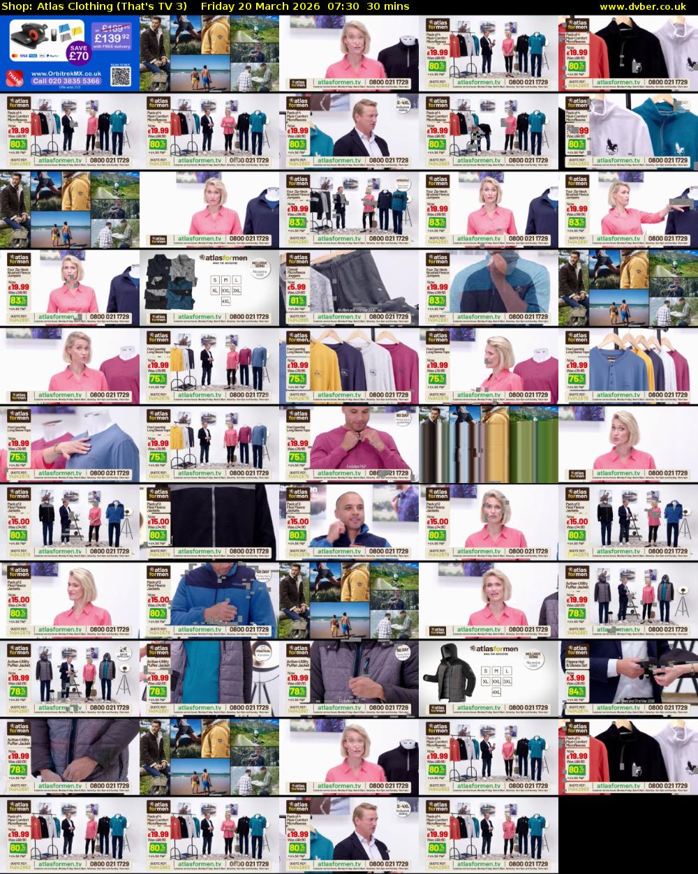 Shop: Atlas Clothing (That's TV 3) Friday 20 March 2026 07:30 - 08:00