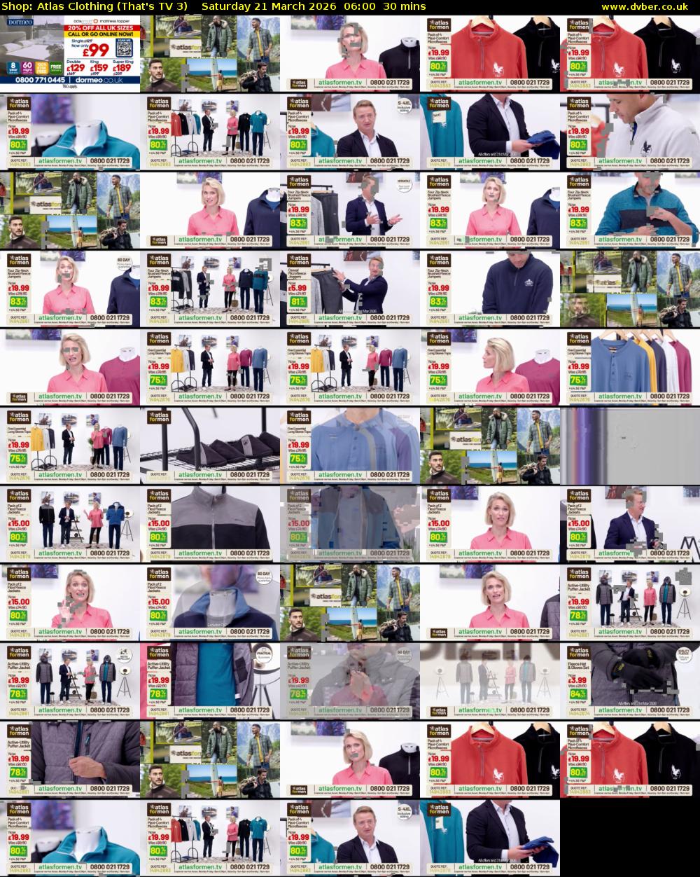 Shop: Atlas Clothing (That's TV 3) Saturday 21 March 2026 06:00 - 06:30