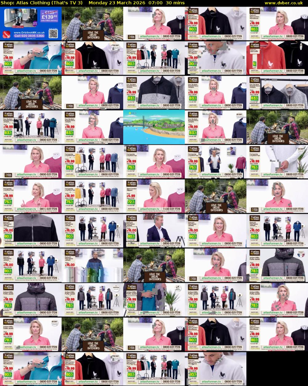 Shop: Atlas Clothing (That's TV 3) Monday 23 March 2026 07:00 - 07:30