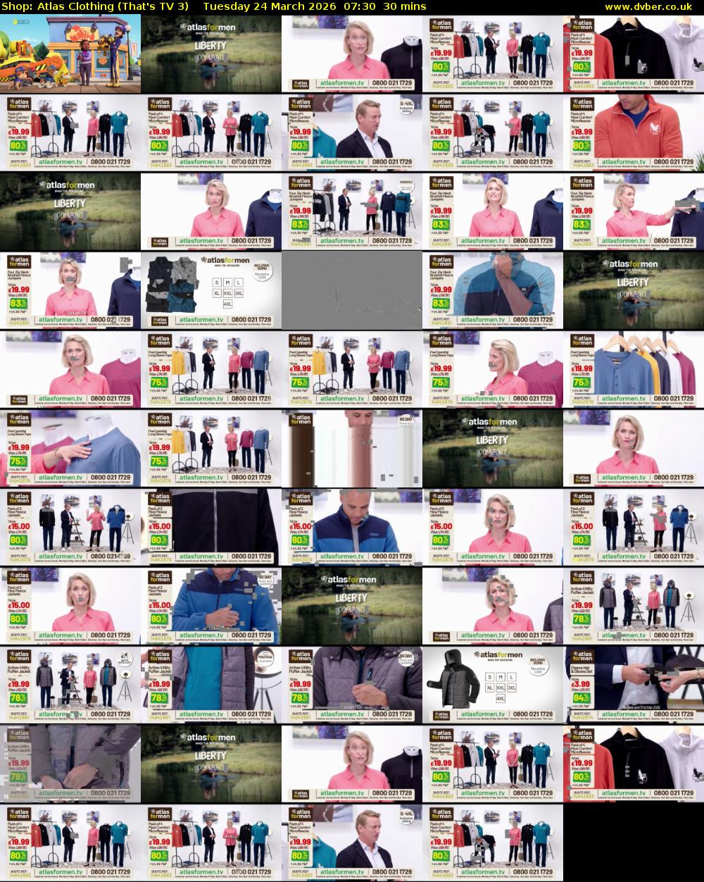 Shop: Atlas Clothing (That's TV 3) Tuesday 24 March 2026 07:30 - 08:00