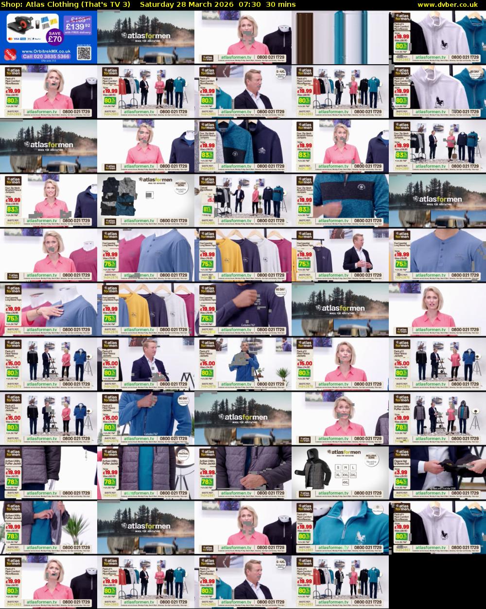 Shop: Atlas Clothing (That's TV 3) Saturday 28 March 2026 07:30 - 08:00