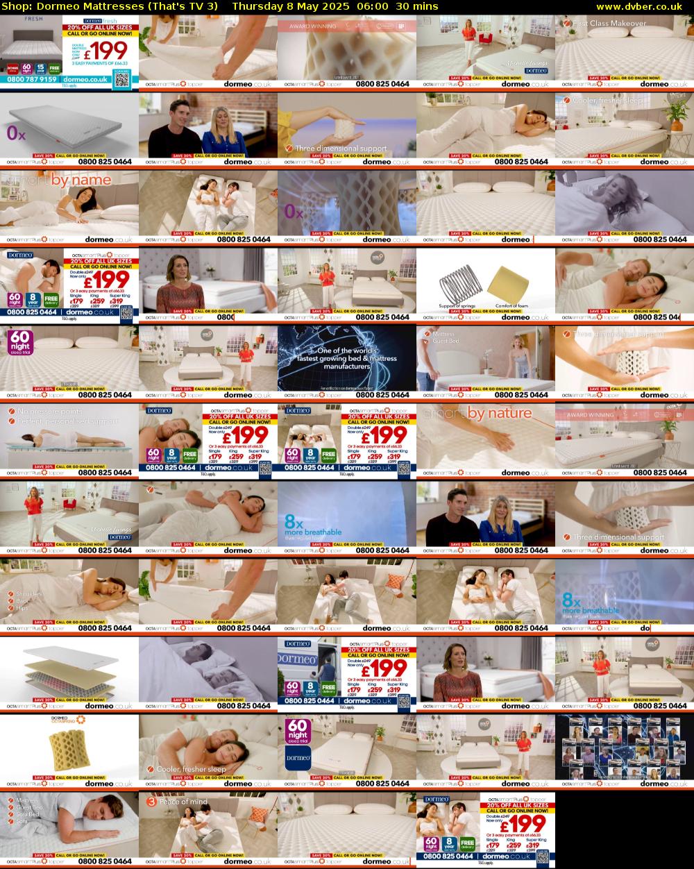 Shop: Dormeo Mattresses (That's TV 3) Thursday 8 May 2025 06:00 - 06:30