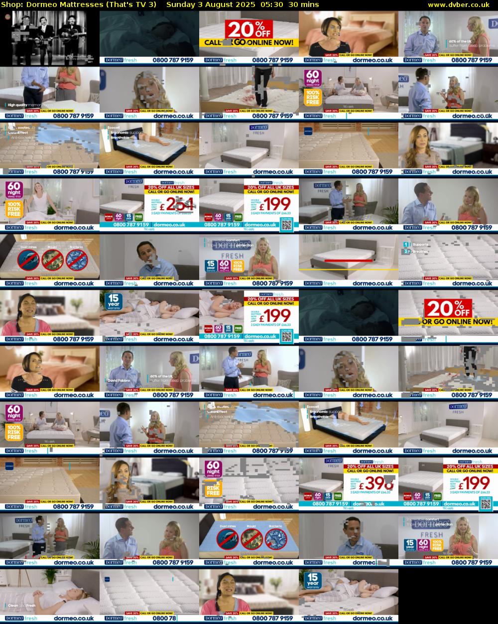 Shop: Dormeo Mattresses (That's TV 3) Sunday 3 August 2025 05:30 - 06:00