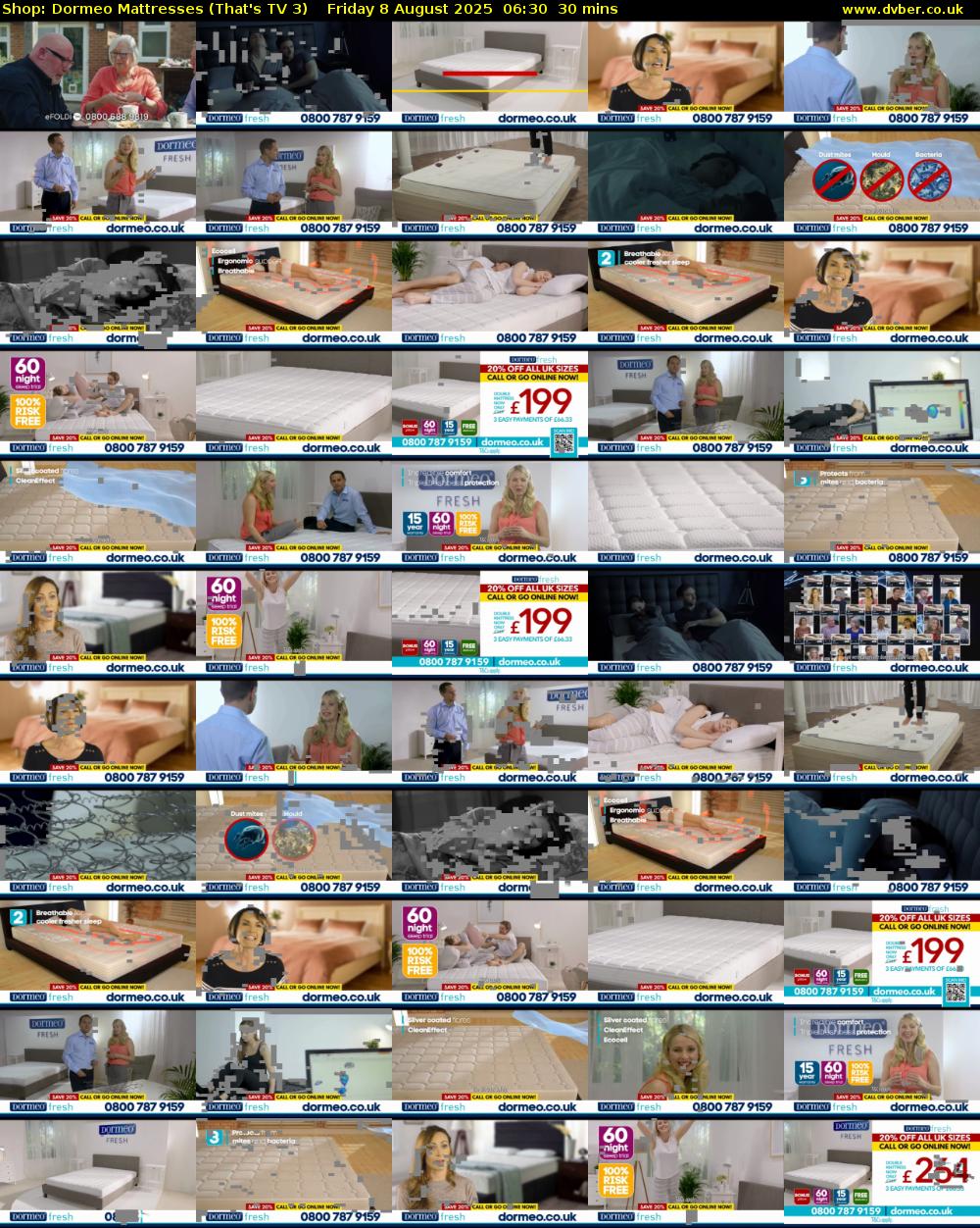 Shop: Dormeo Mattresses (That's TV 3) Friday 8 August 2025 06:30 - 07:00