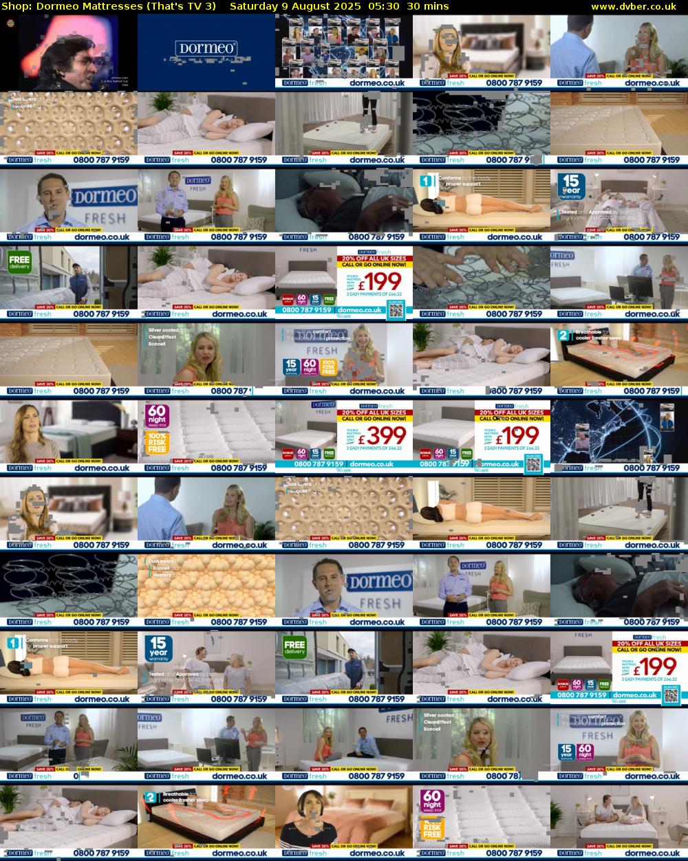 Shop: Dormeo Mattresses (That's TV 3) Saturday 9 August 2025 05:30 - 06:00