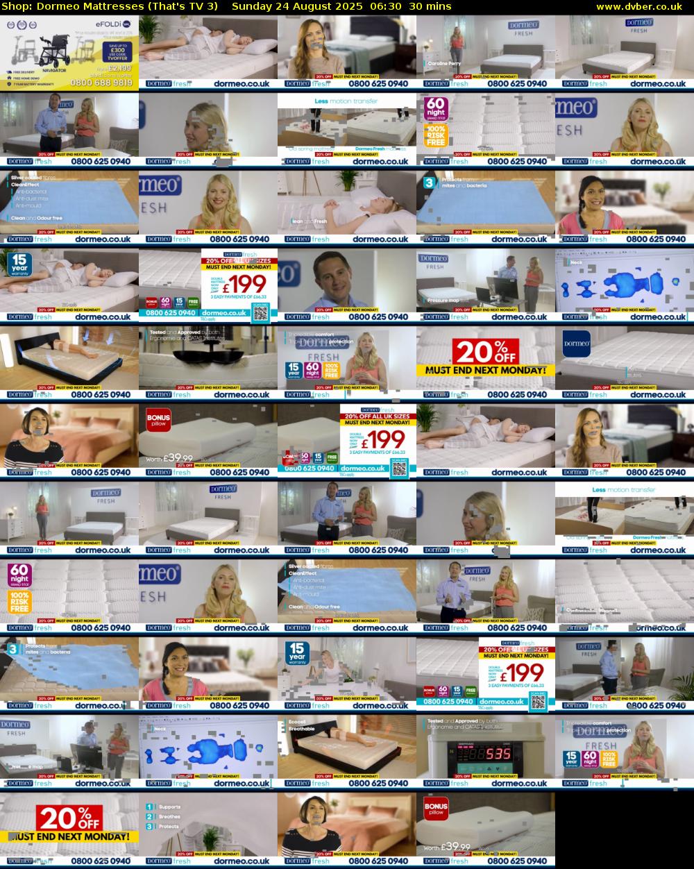 Shop: Dormeo Mattresses (That's TV 3) Sunday 24 August 2025 06:30 - 07:00