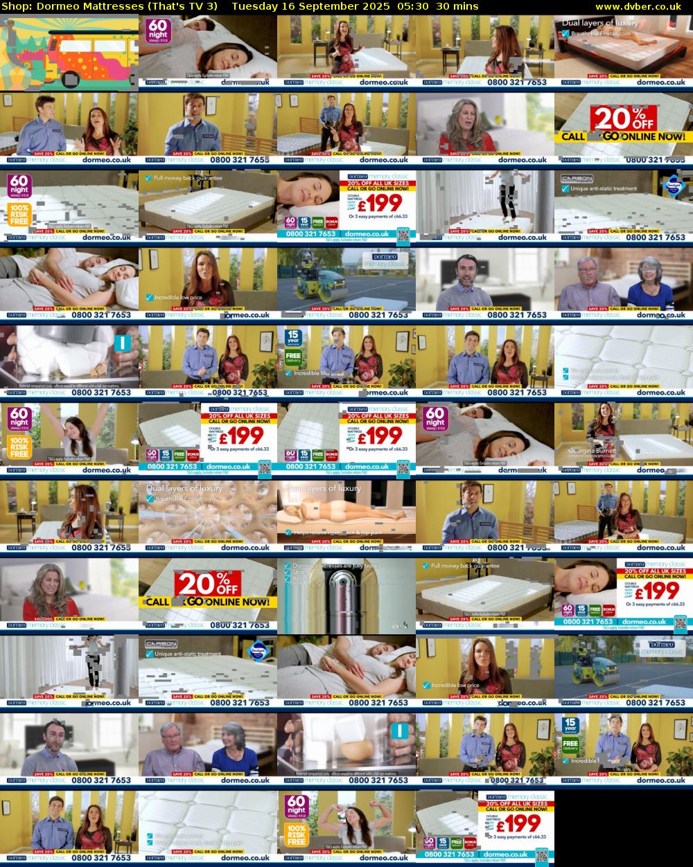 Shop: Dormeo Mattresses (That's TV 3) Tuesday 16 September 2025 05:30 - 06:00