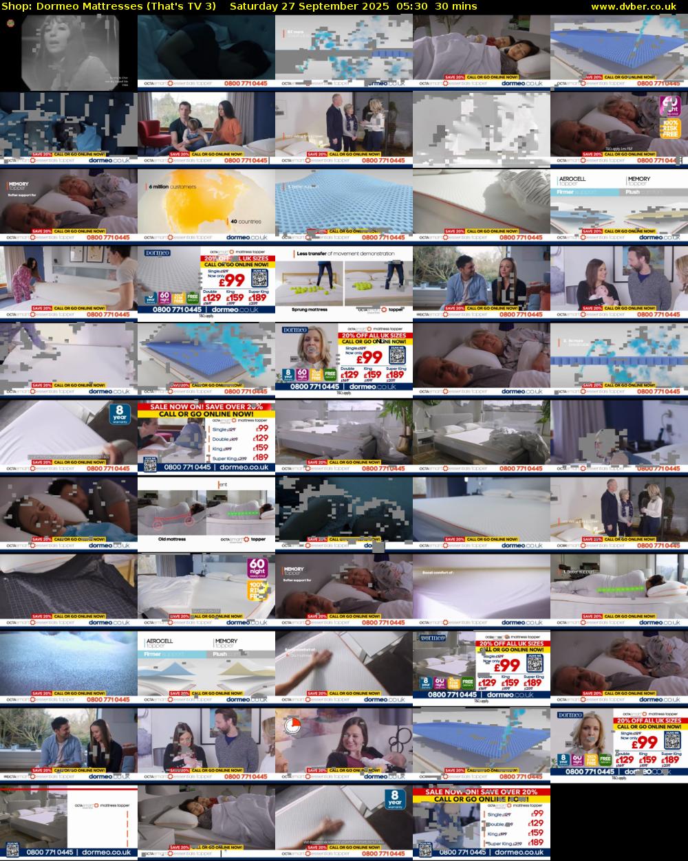 Shop: Dormeo Mattresses (That's TV 3) Saturday 27 September 2025 05:30 - 06:00