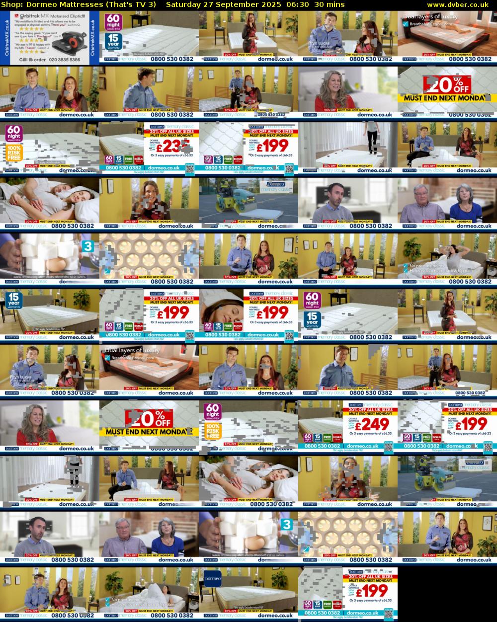 Shop: Dormeo Mattresses (That's TV 3) Saturday 27 September 2025 06:30 - 07:00
