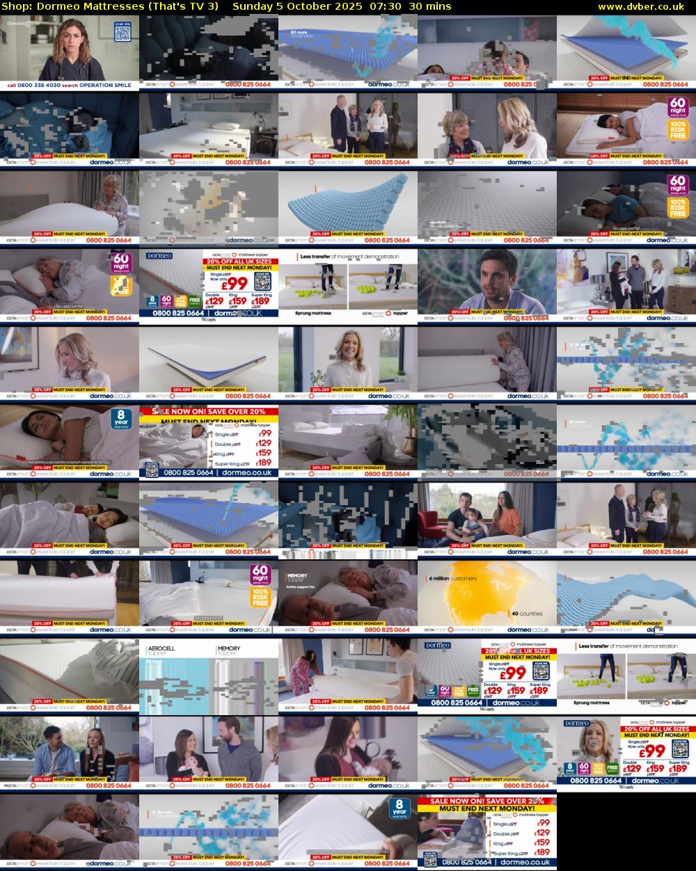 Shop: Dormeo Mattresses (That's TV 3) Sunday 5 October 2025 07:30 - 08:00