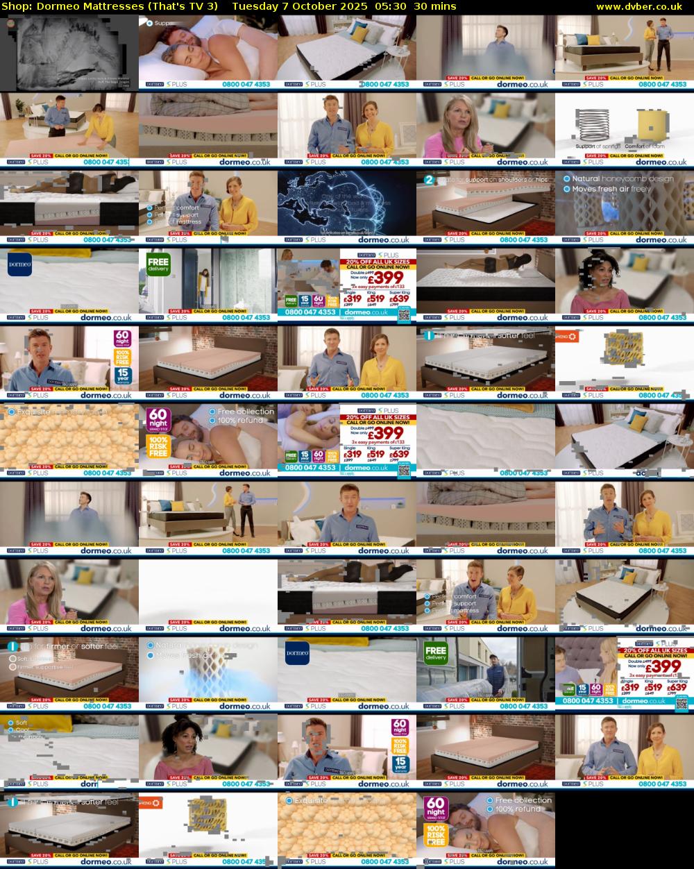Shop: Dormeo Mattresses (That's TV 3) Tuesday 7 October 2025 05:30 - 06:00