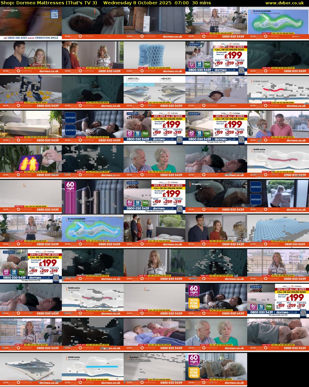 Shop: Dormeo Mattresses (That's TV 3) Wednesday 8 October 2025 07:00 - 07:30