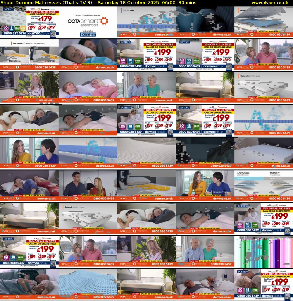 Shop: Dormeo Mattresses (That's TV 3) Saturday 18 October 2025 06:00 - 06:30