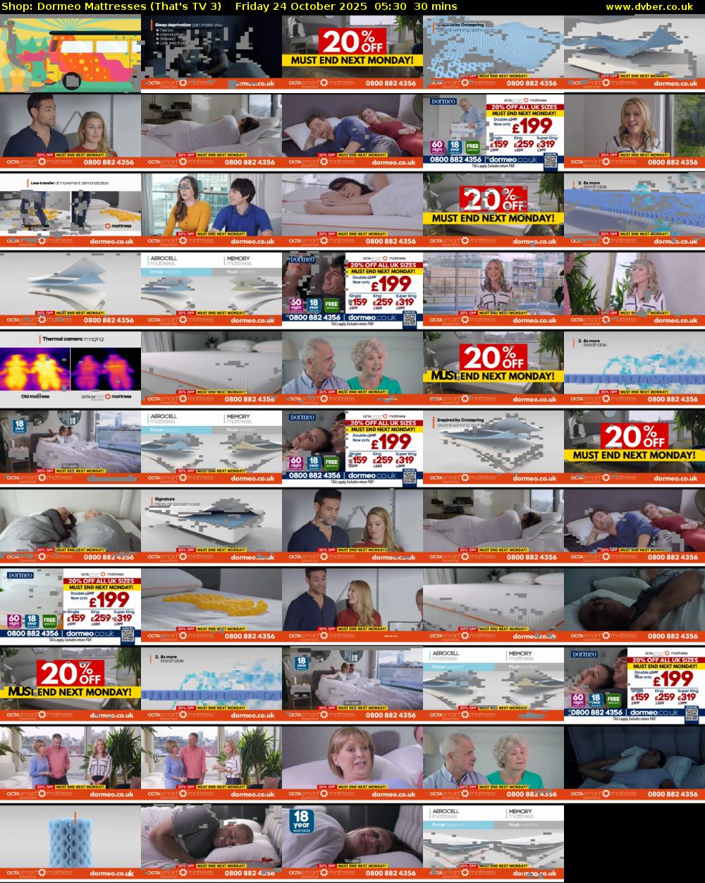 Shop: Dormeo Mattresses (That's TV 3) Friday 24 October 2025 05:30 - 06:00