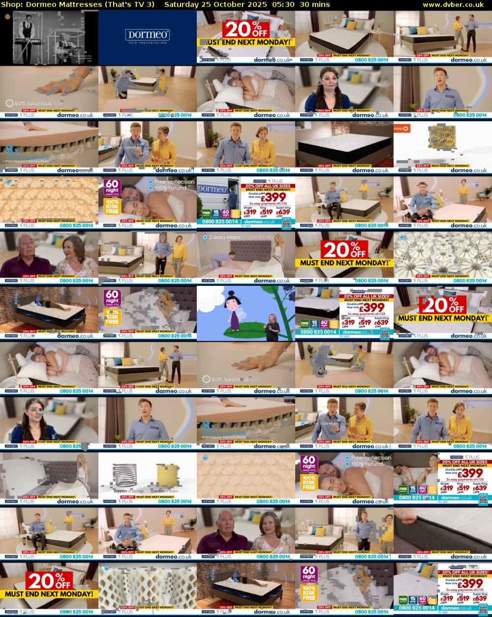 Shop: Dormeo Mattresses (That's TV 3) Saturday 25 October 2025 05:30 - 06:00
