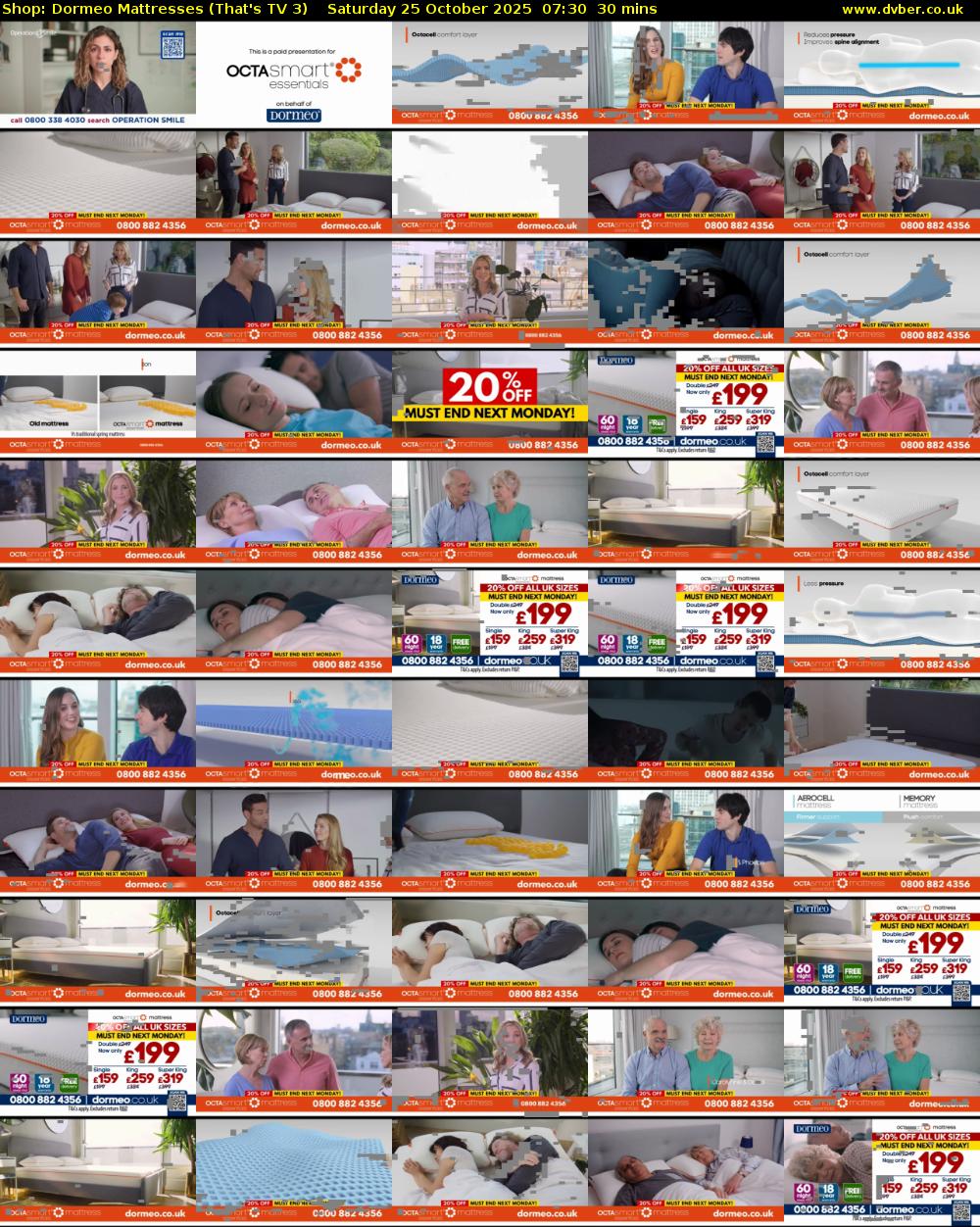 Shop: Dormeo Mattresses (That's TV 3) Saturday 25 October 2025 07:30 - 08:00