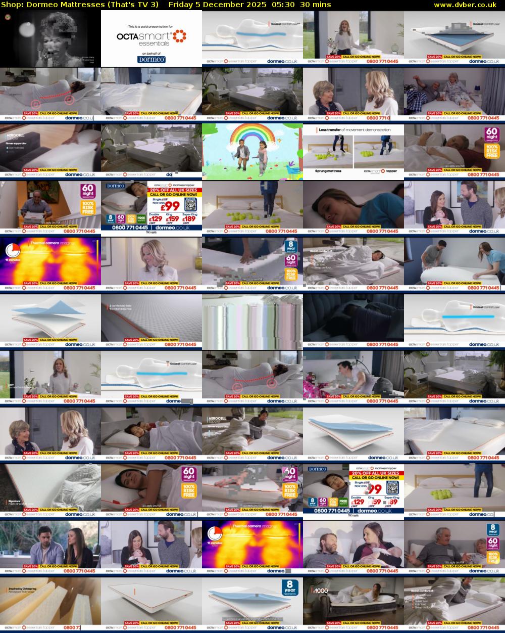 Shop: Dormeo Mattresses (That's TV 3) Friday 5 December 2025 05:30 - 06:00