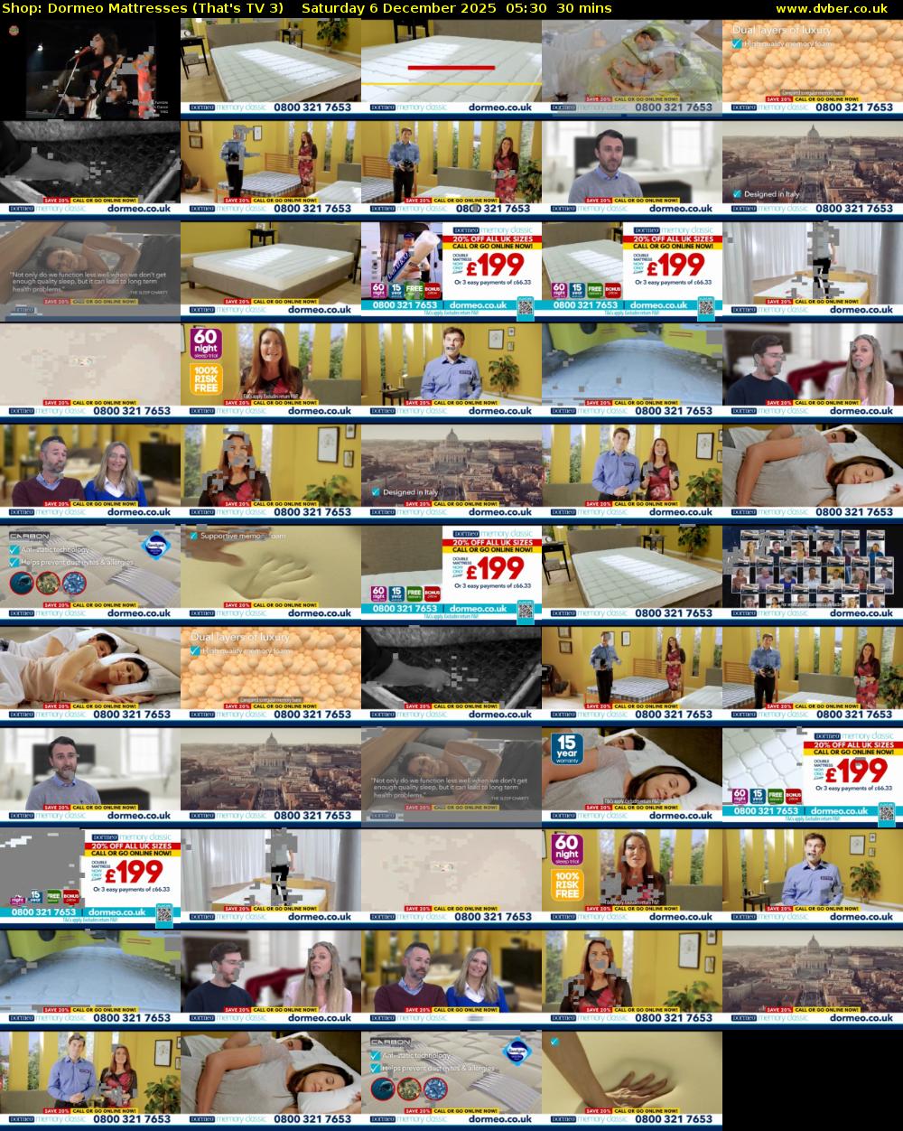 Shop: Dormeo Mattresses (That's TV 3) Saturday 6 December 2025 05:30 - 06:00