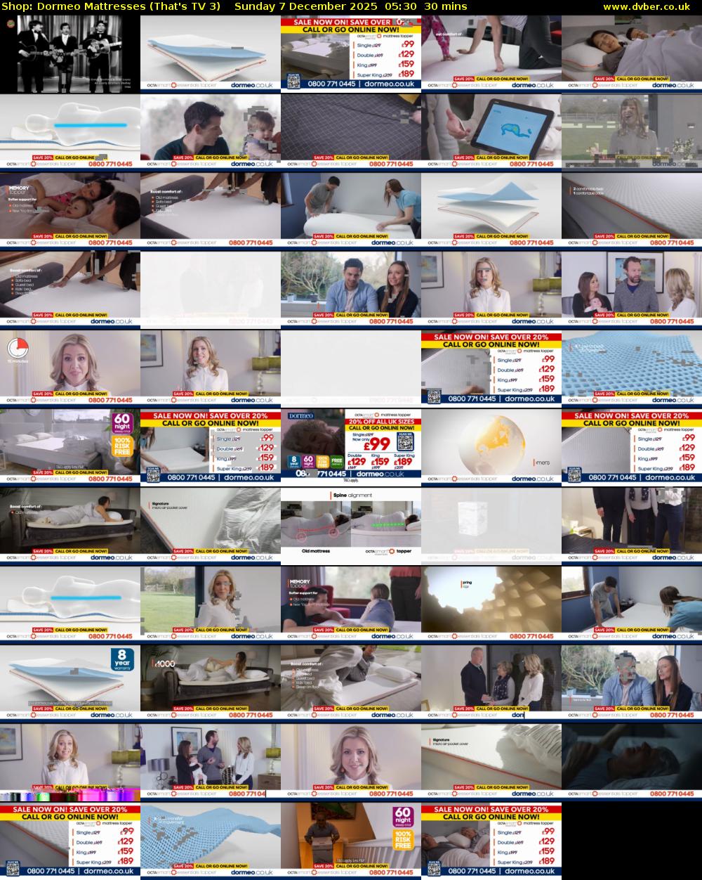 Shop: Dormeo Mattresses (That's TV 3) Sunday 7 December 2025 05:30 - 06:00