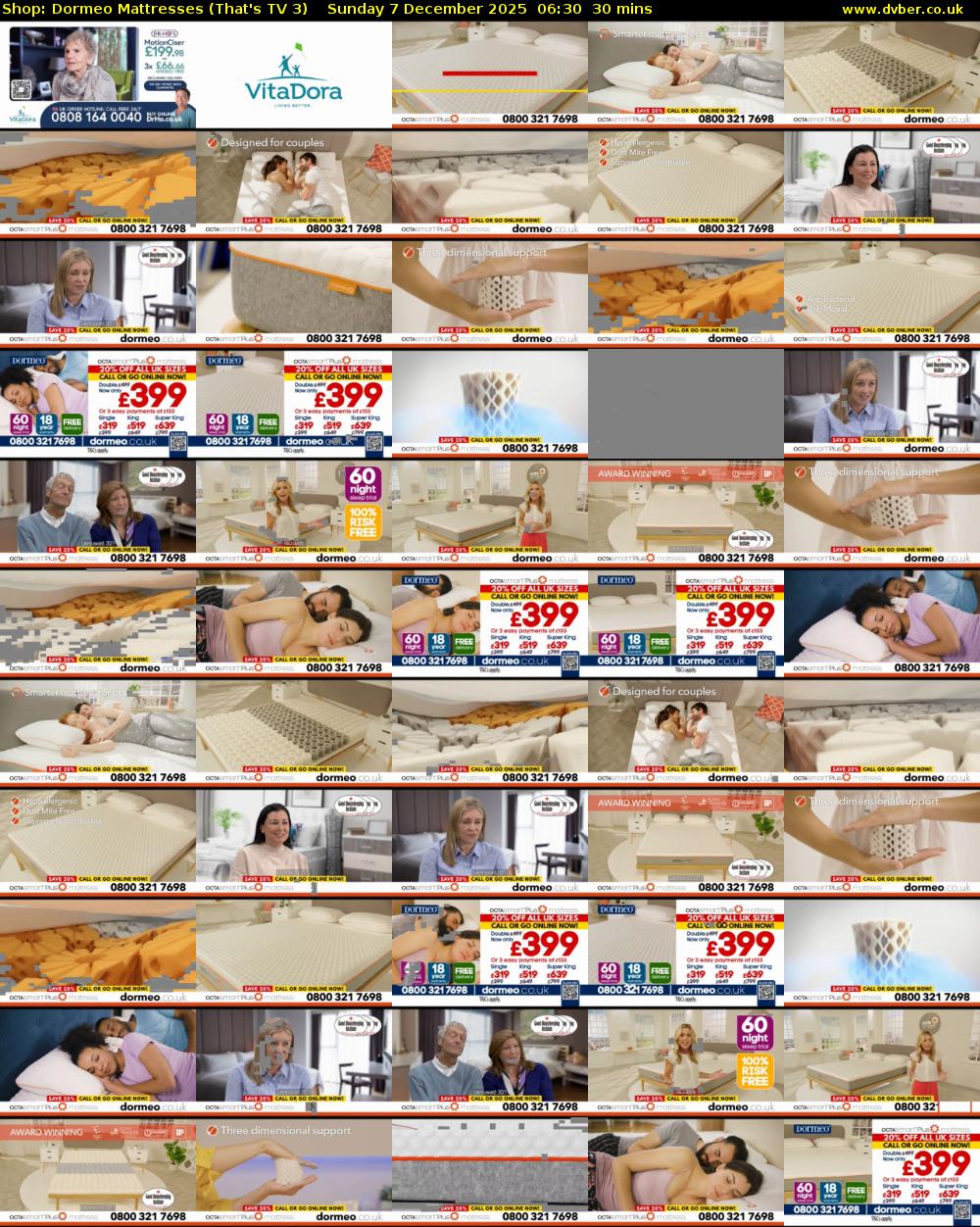 Shop: Dormeo Mattresses (That's TV 3) Sunday 7 December 2025 06:30 - 07:00