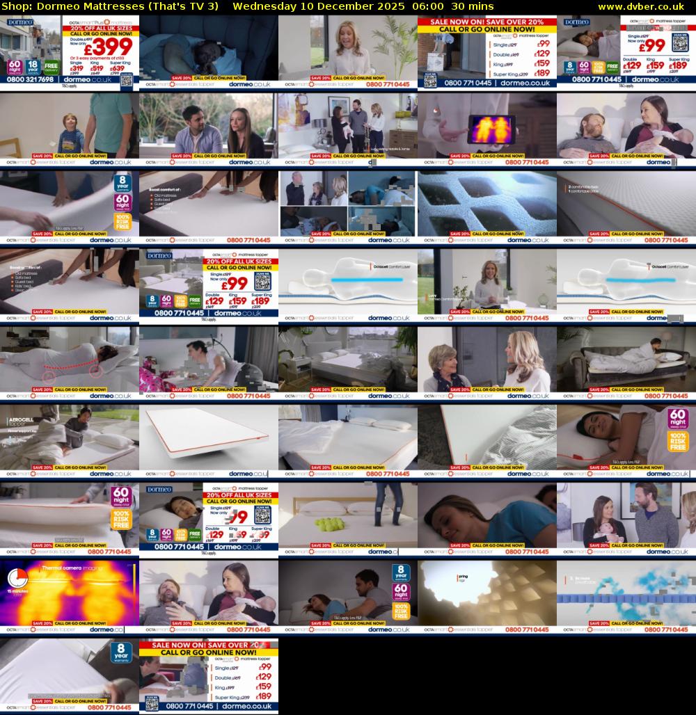 Shop: Dormeo Mattresses (That's TV 3) Wednesday 10 December 2025 06:00 - 06:30