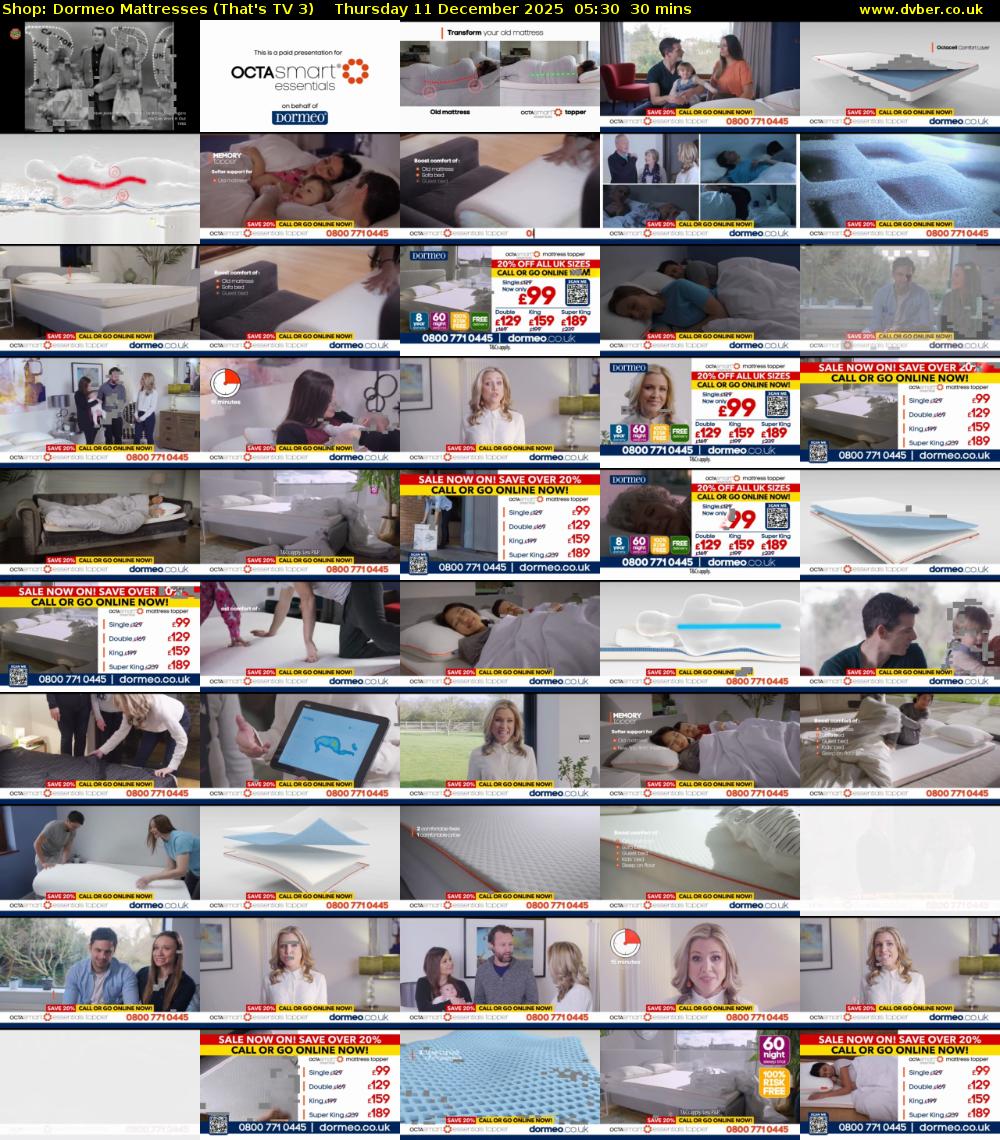 Shop: Dormeo Mattresses (That's TV 3) Thursday 11 December 2025 05:30 - 06:00